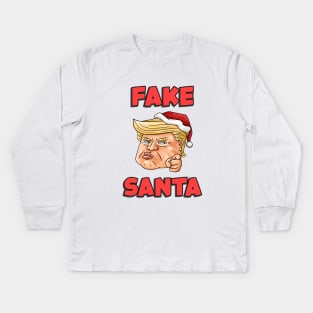 Christmas Trump Fake Santa Kids Long Sleeve T-Shirt